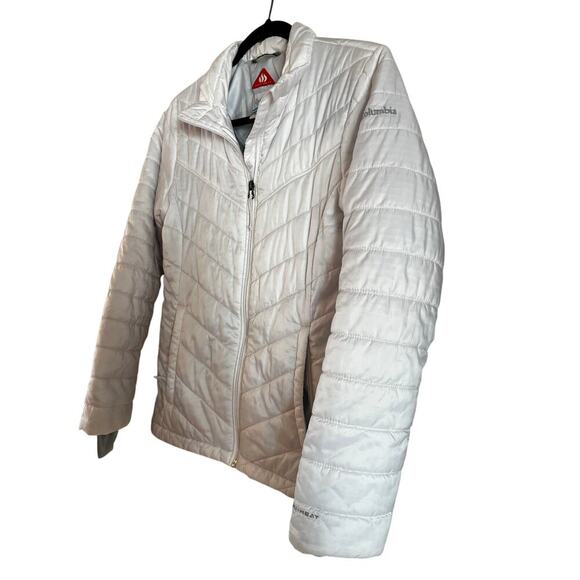 Columbia Omni Heat Quilted Puffer Jacket Lightweight Aqua Women Small Camp Coat - Picture 4 of 6